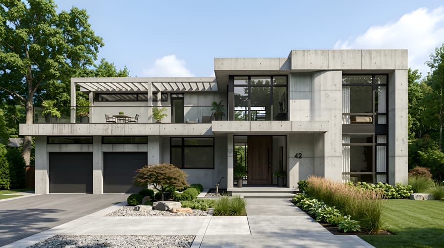 A reference facade style matched onto another building