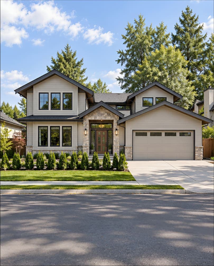 Creative render of the same house in bright sunshine